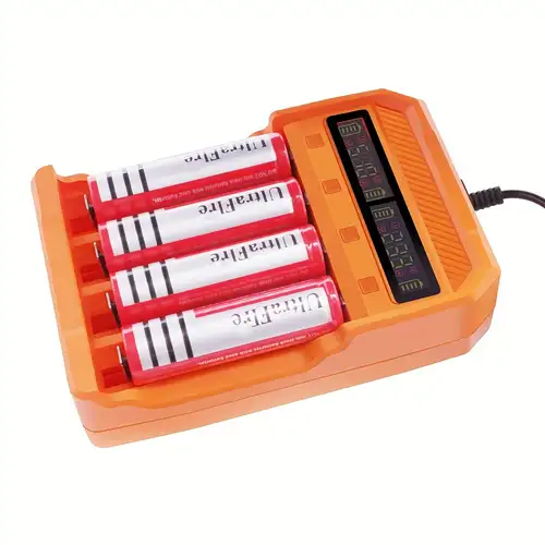  18650 Battery Charger 4-Bay 5V 2A for Rechargeable Batteries  3.7V Li-ion TR IMR 18650 14500 16340(RCR123) Red/Green Display (Not Battery)  : Electronics