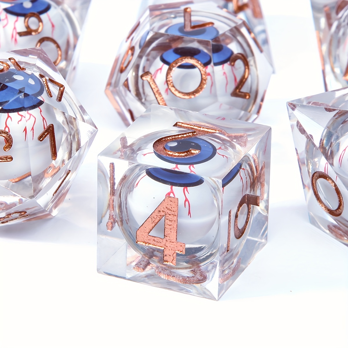 7pcs Translucent Resin Dice Set For Board Game