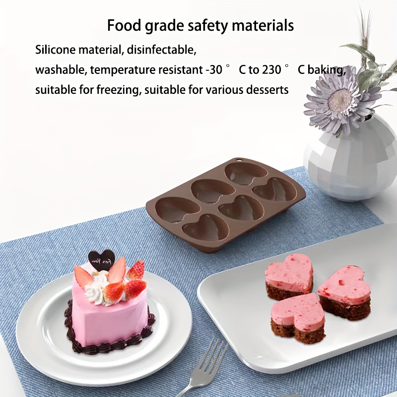MOTZU Smooth Heart Mold, Chocolate Mold, Love Shaped Silicone Cake Mould,  6-1/3 inch Baking Pan for Cake Decorating, Candy Making, Chocolate, Mousse