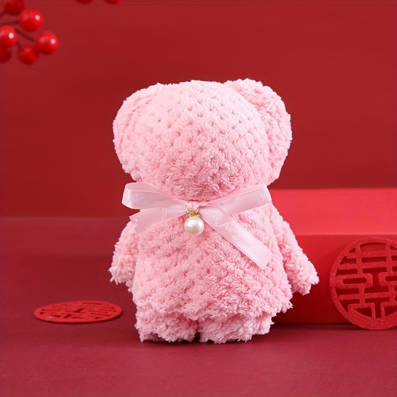 Image of 1pc, Cute Bear Towel, Super Soft, For Birthday Gifts, Wedding Accompaniment, Campus Gifts, New Year Gifts, Mother's Day, Valentine's Day