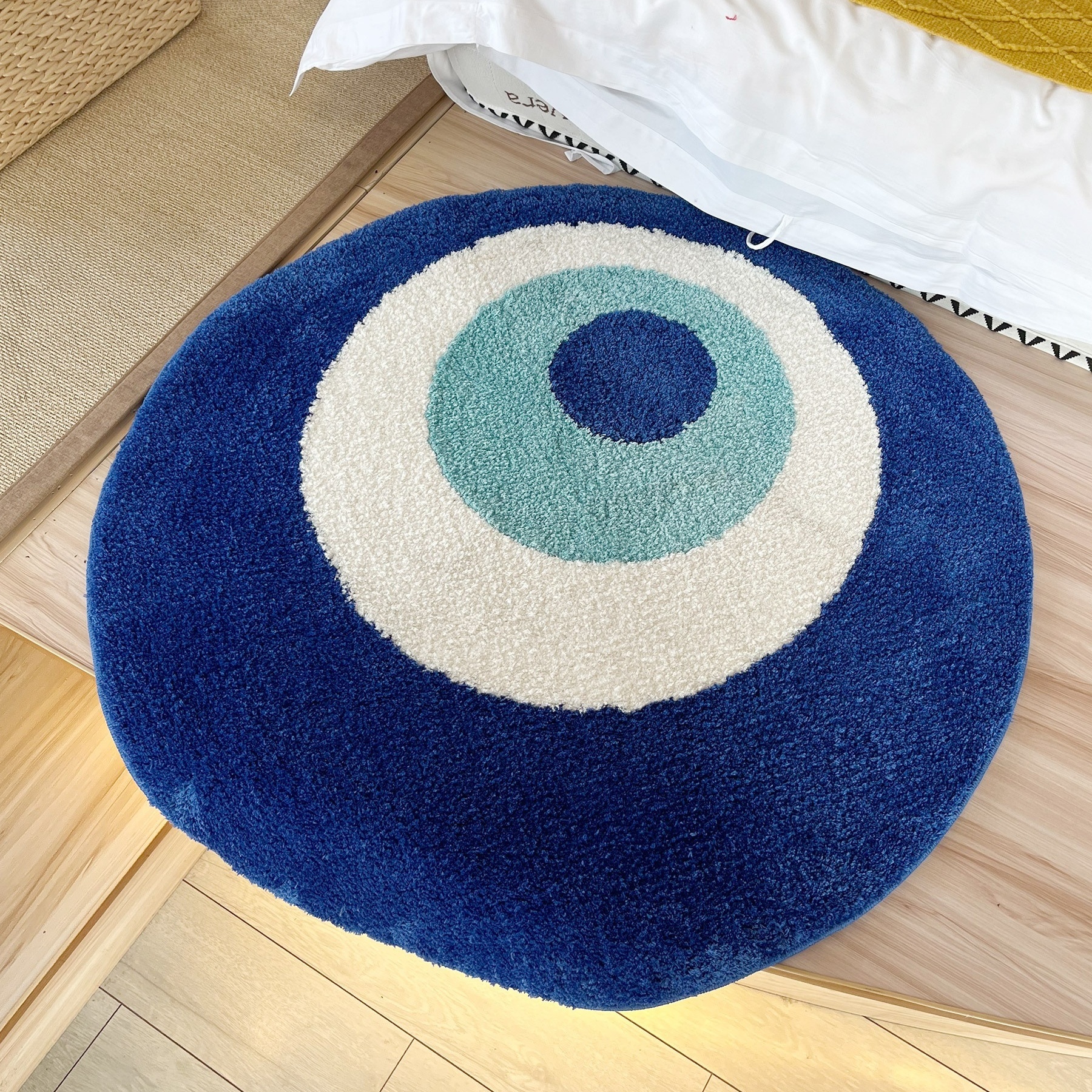 Evil Eye Circle Rug Plush Carpet Ultra Soft Fluffy High Halloween