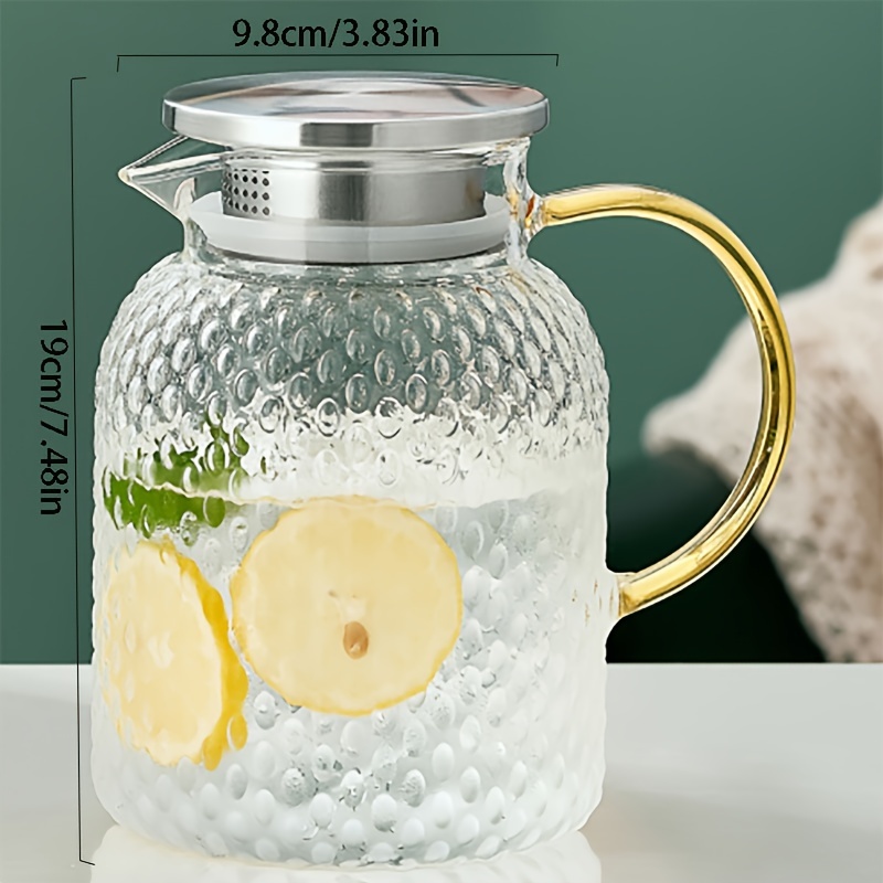 Glaswerk Livenza jarra para agua jarra de vidrio con tapa, volumen: 1,9  litros, tapa hermética, vidrio de borosilicato