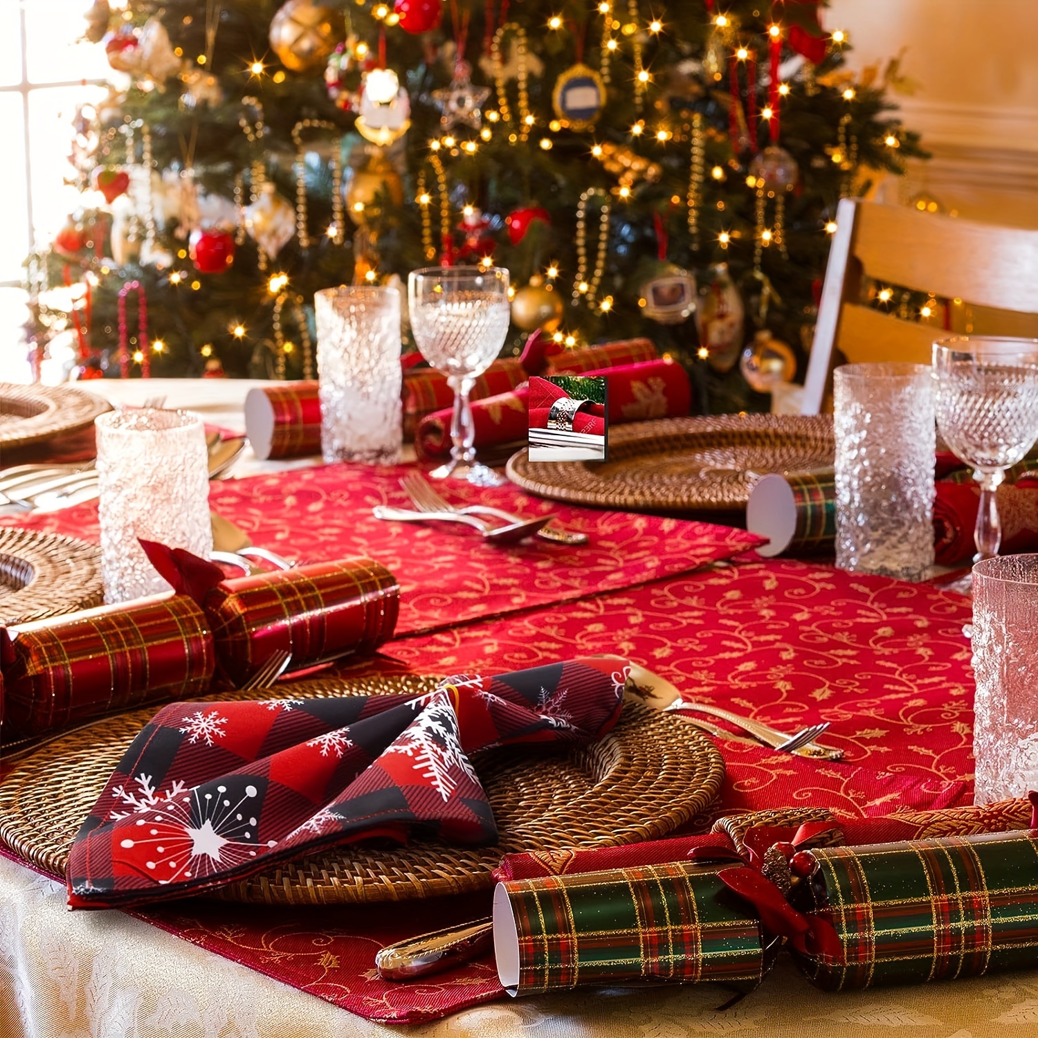 Christmas Cloth Napkins, Buffalo Plaid Cloth Napkins, Reusable Washable  Napkins, Cloth Dinner Napkin For Table Decor, Dinner Decor, Holiday Decor,  Christmas Decor - Temu