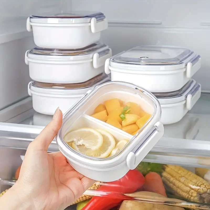 Stackable Food Storage Container For Fridge And Freezer - Divided