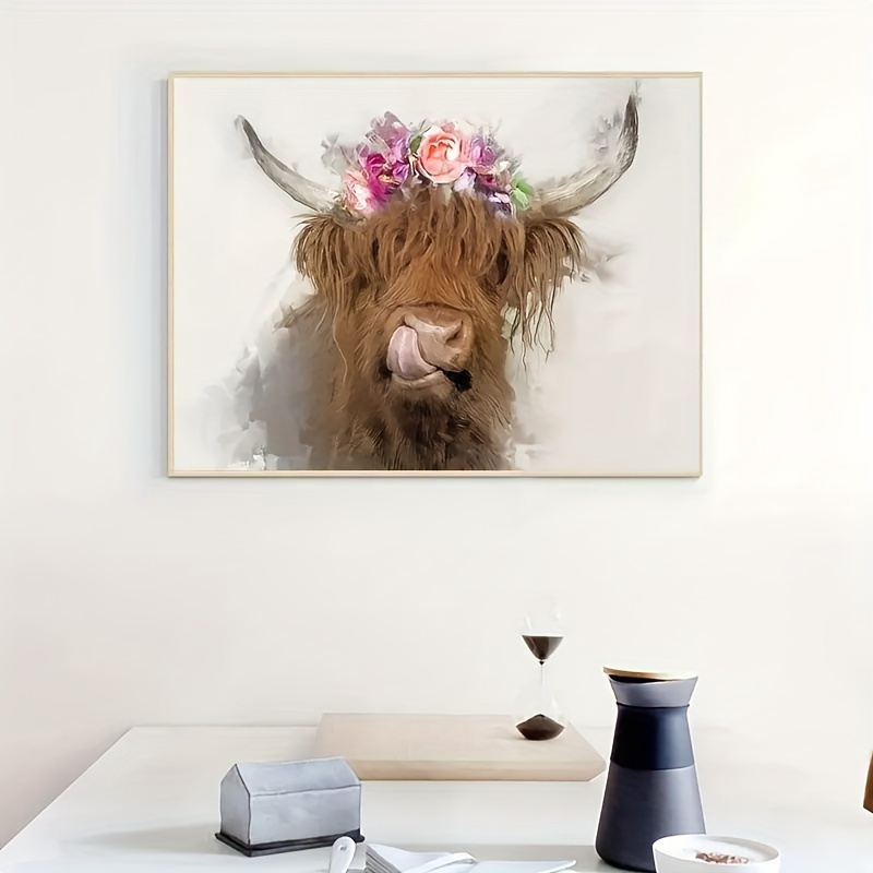 Highland Cow Wall Art Canvas Paintings Home Decoration - Temu Ireland