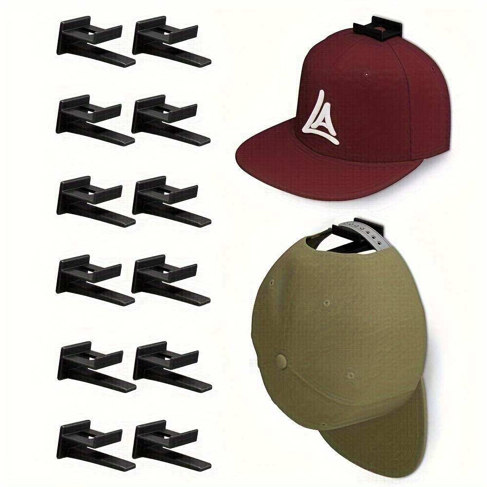 Adhesive Hat Hooks for Wall Mount(10-Pack) - Minimalist Hat Rack Design for  Baseball Caps, No Drilling, Adhesive Hat Hooks for Wall Minimalist Hat Rack  No Drilling Hat Holder Strong Hat Hanger 