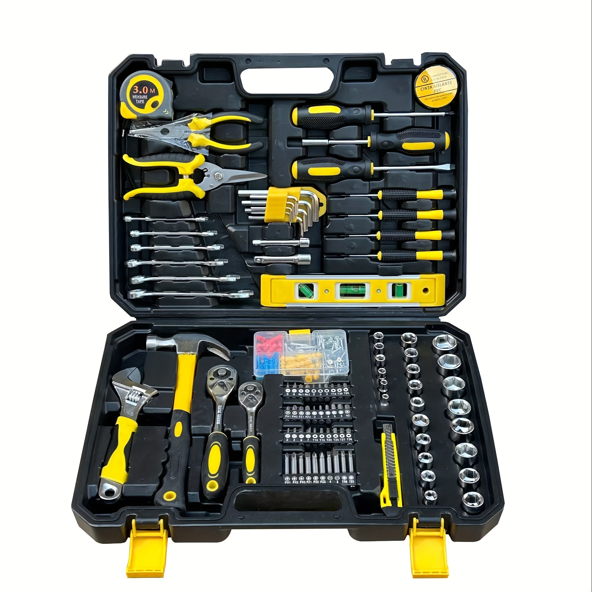  Caja de herramientas profesional completo juego de herramientas  caja de herramientas para el hogar, kit de herramientas de mano para el  hogar, kit de herramientas de trabajo de reparación de electricista