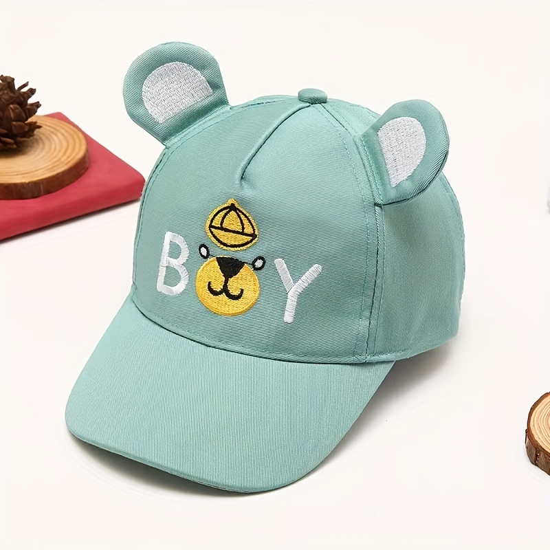 Embroidered Bear Baseball Cap For Children New Spring Summer