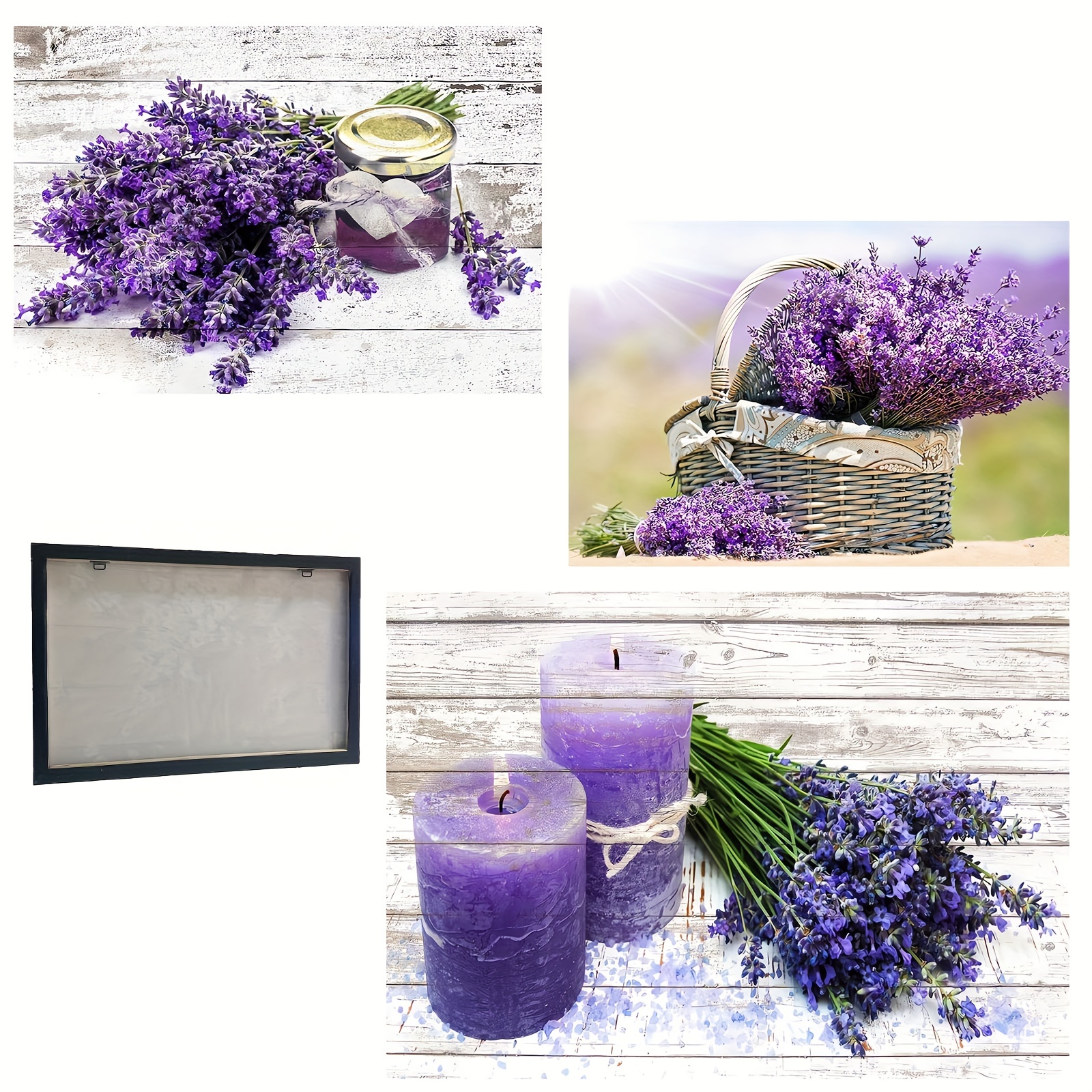 Framed Art Canvas Print Poster, Purple Candles And Lavender Flower Canvas  Wall Art, Artwork Wall Painting For Bathroom Bedroom Office Living Room  Wall Decor, Home Decoration Temu