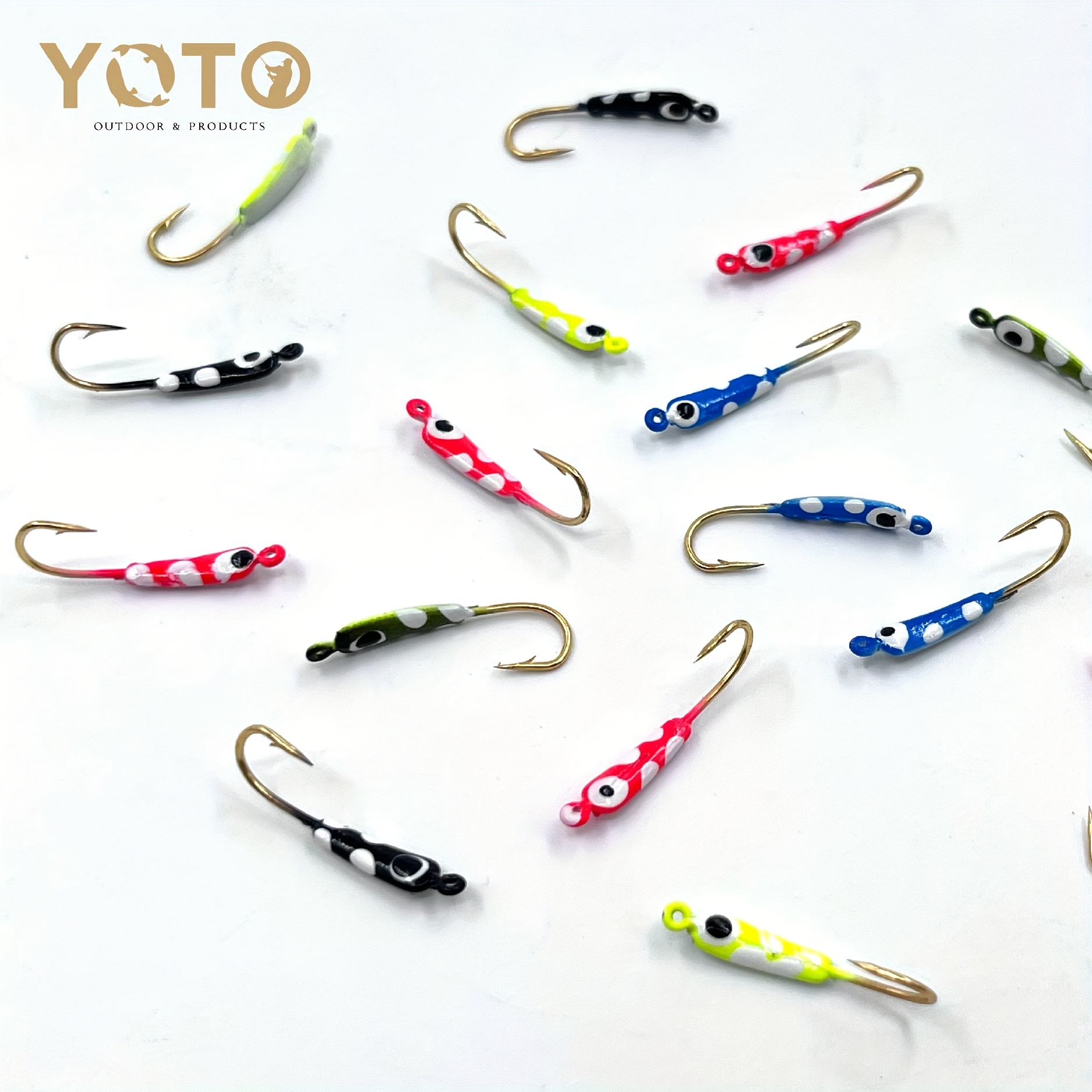 * 10pcs/20pcs Glow Ice Fishing Rigs, Winter Artificial Colorful Lead Head  Bait Hooks, Fishing Accessories
