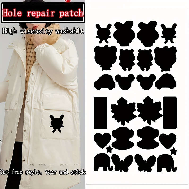 4 Sheets Down Jacket Repair Patch Self-Adhesive Fabric Patches