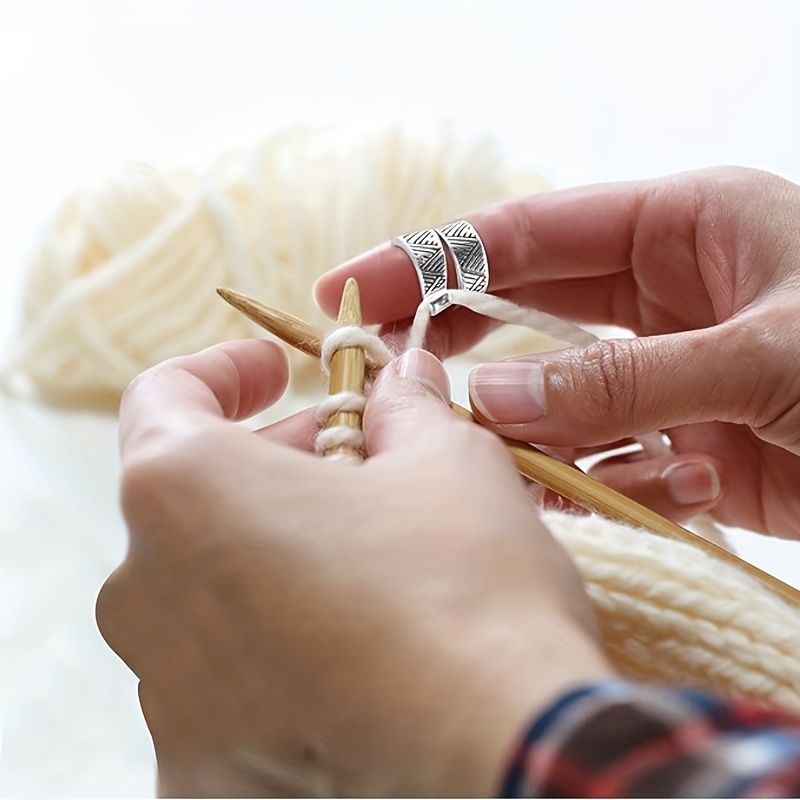 Finger Crochet Rings Adjustable Crochet Tension Ring Metal - Temu