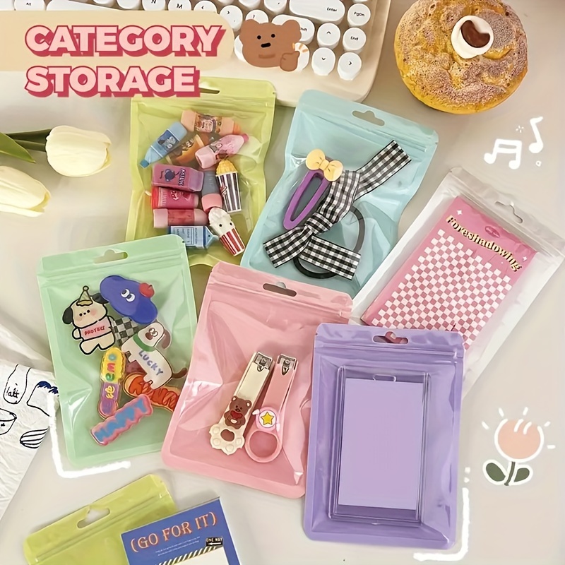 Color Pull Bone Bag Packaging Bag Jewelry Small Plastic Bag - Temu