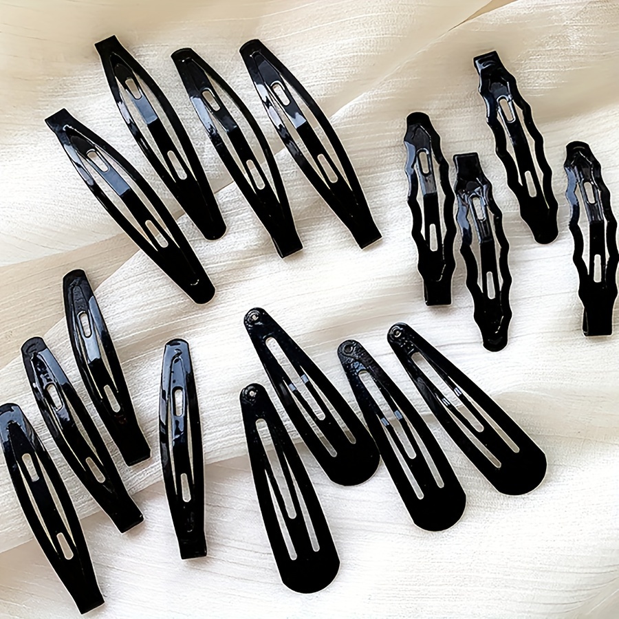 Black Metal Snap Hair Clips Non slip Hair Barrettes Hair For - Temu