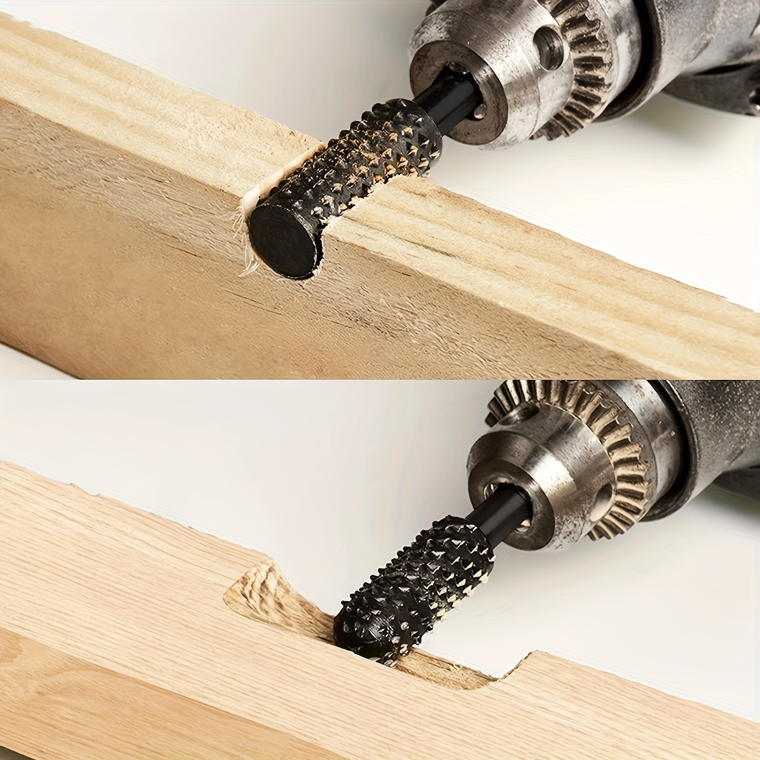

10pcs Wood Carving File Rasp Drill Bit, 1/4" 6mm Rotary Rasp Drill Bit Set, Diy Woodworking Rotating Embossed Chisel Shaped Shank Tool Burr Power Tools For Engraving Polishing Grinding