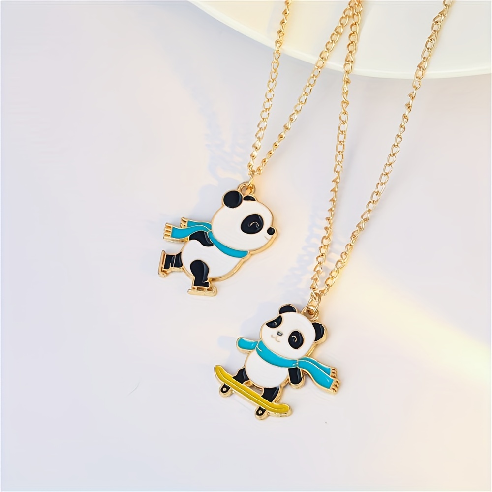 Gold Panda Necklace Panda Jewelry Gold Panda Cute Panda 