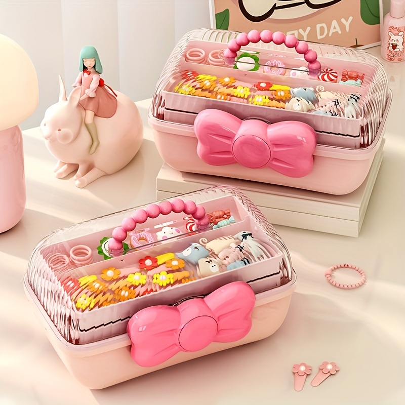 Plastic Portable Storage Box Toy Headwear Storage Box Hair - Temu