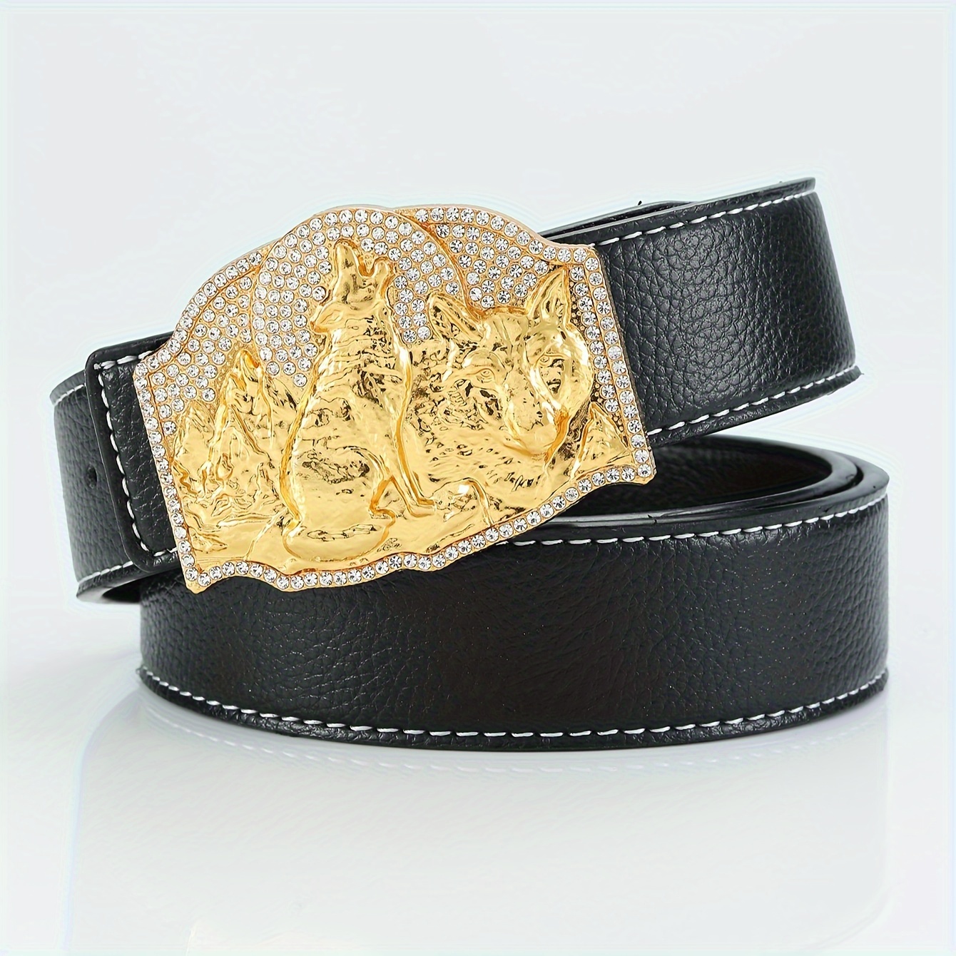 Popular Hip-hop Punk Rhinestone Buckle Men's Belt, Husband