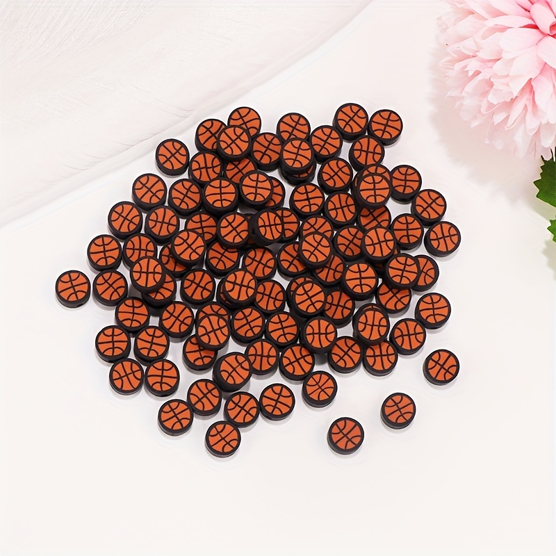 Polymer Clay Beads Brown Basketball Loose Beads Sporty Beads - Temu