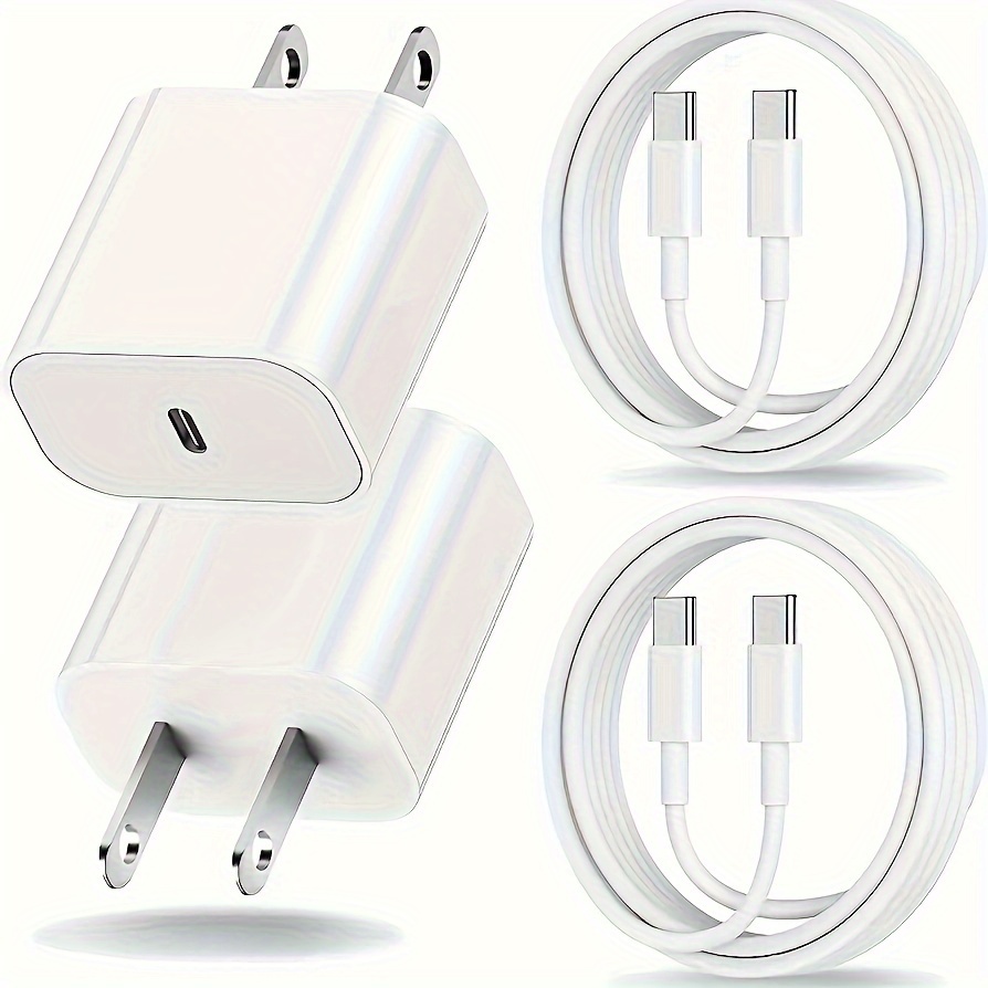  iPhone 15/15 Pro Max Charger, 2-Pack 20W Type C Fast Wall  Charger Power Adapter, USB C Charger Block for iPhone 15/15 Plus/15 Pro/15  Pro Max, iPad Pro/Air/Mini, AirPods Pro with 6FT