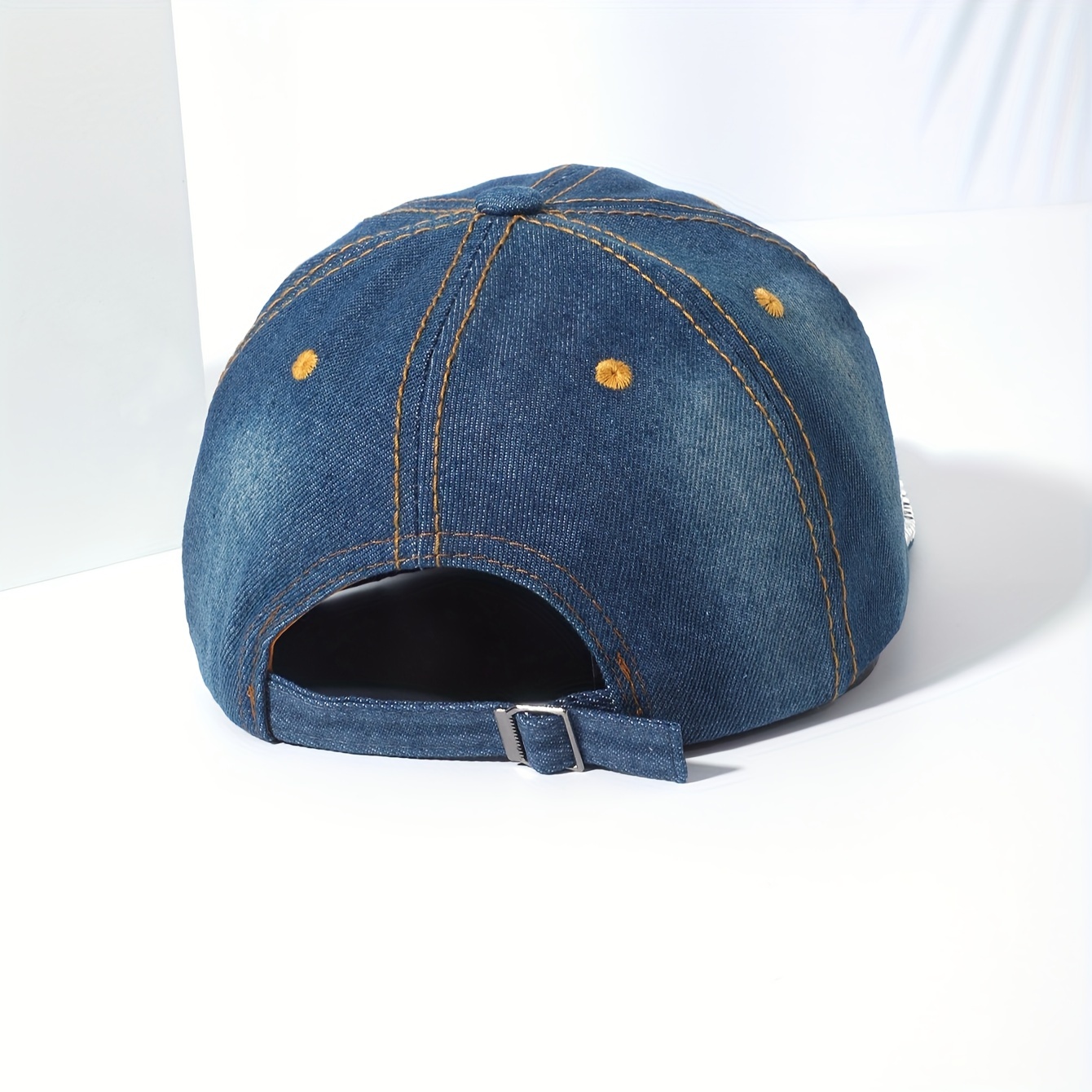 Rhinestone Star Graphic Baseball Baseball Hat, Dad Hats Blue Washed Distressed Denim Hats Breathable Adjustable Dad Hat for Women Girls,Temu