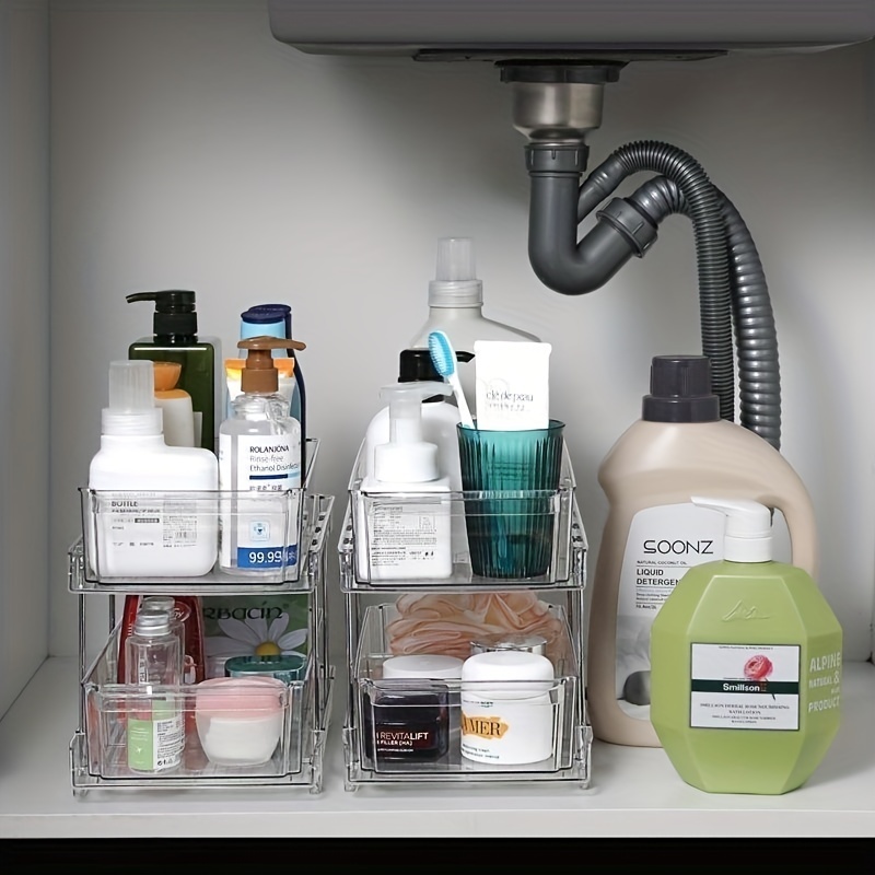 2 Tier Clear Organizer with Dividers: The Ultimate Storage Solution for  Every Space 