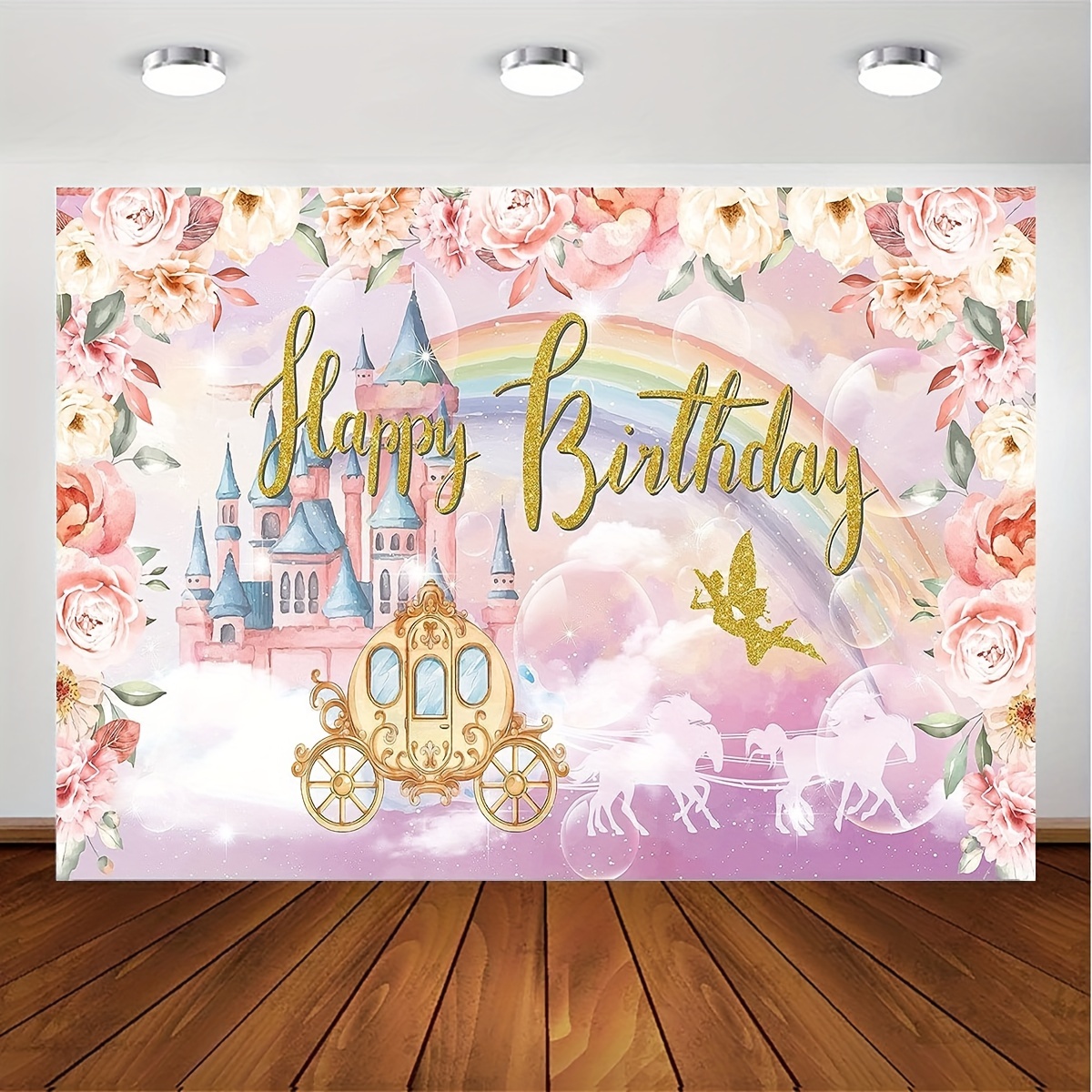 Set/26 Pezzi, Forniture Per Decorazioni Per Feste Di Compleanno Con Fiocchi  Di Neve Congelati Principessa, Striscioni E Palloncini Di Carta A Tema  Viola, Ghirlanda Di Stelle, Sfondo Compleanno Principessa Per Ragazza 