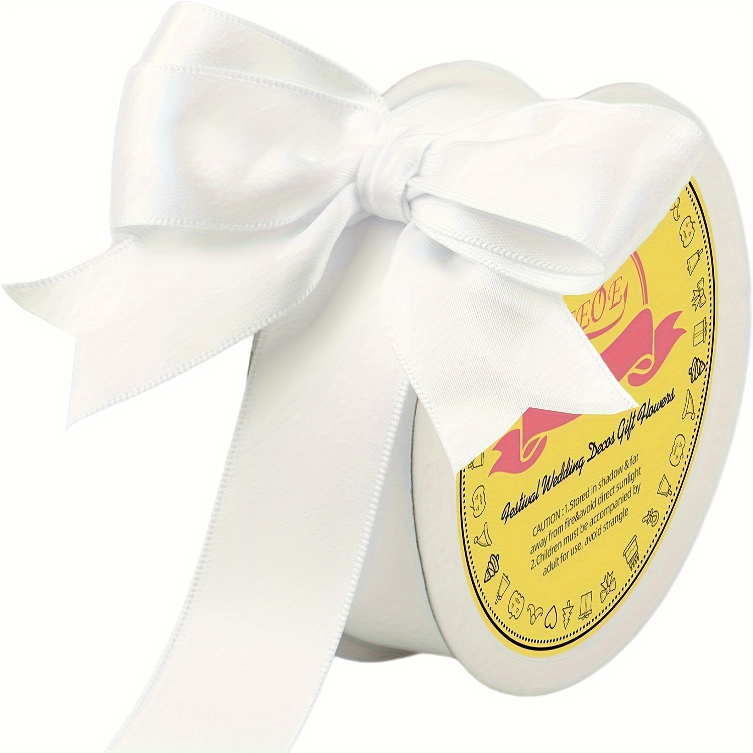 Double Face Ivory Satin Ribbon 2 Inch X 25 Yards Polyester Ivory Ribbon for  Gift