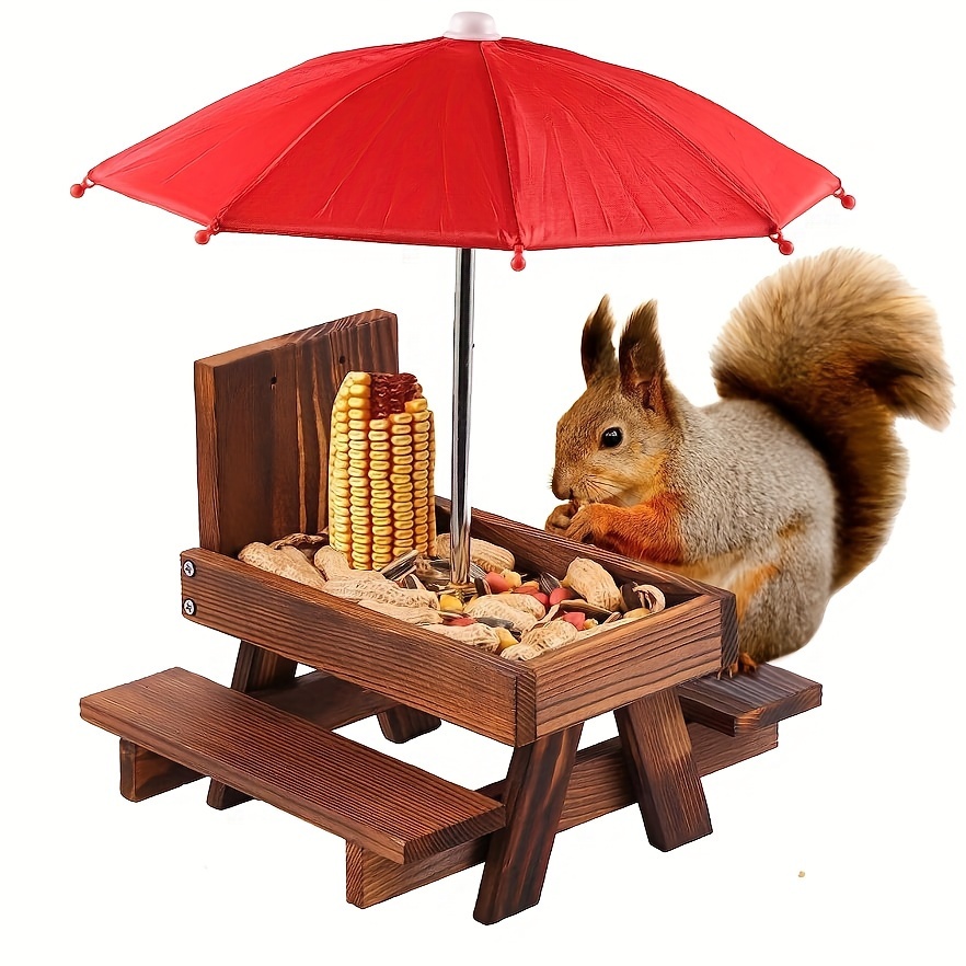 Tuto : Fabriquez une mangeoire façon table de pique-nique pour les écureuils  de votre jardin
