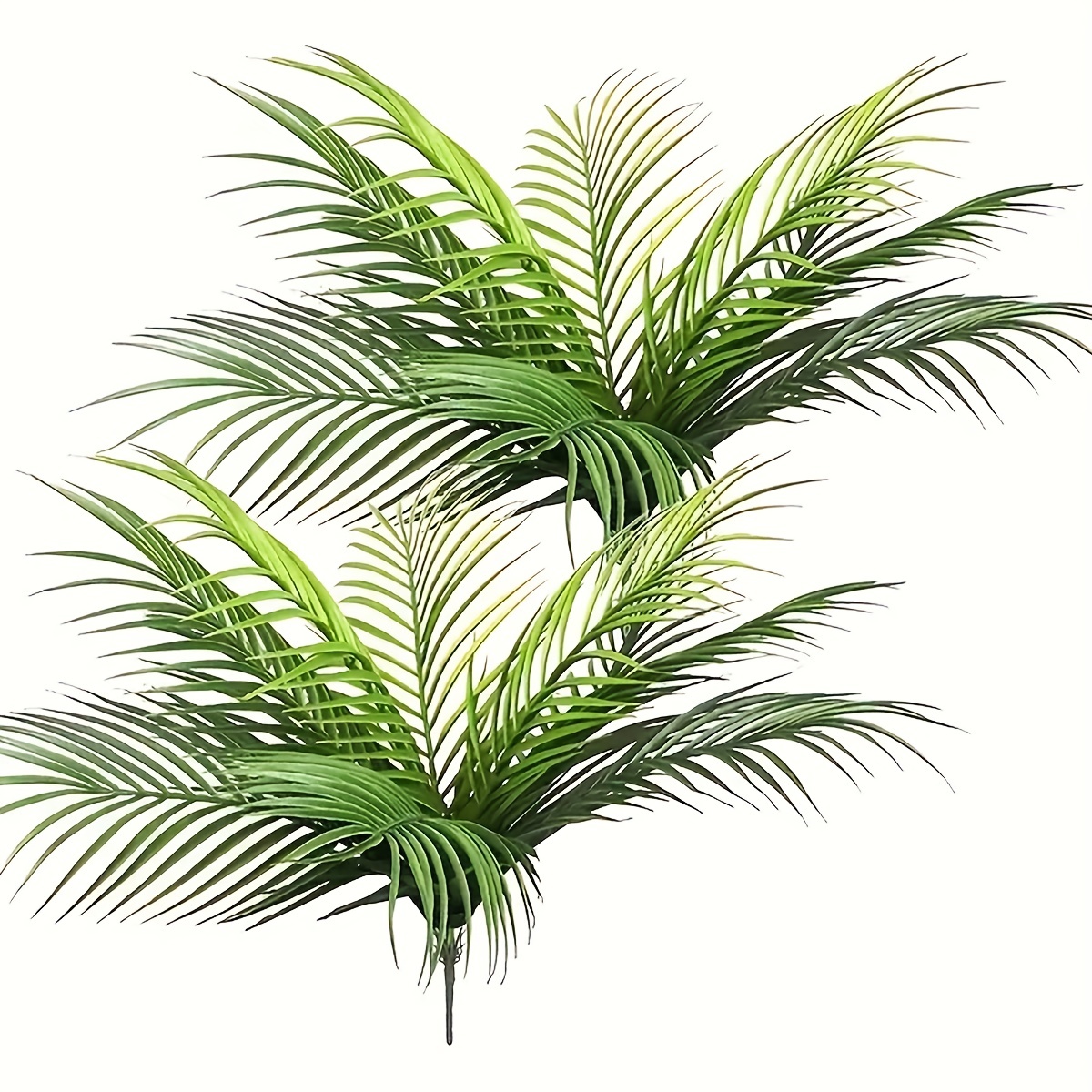 Green Artificial Palm Leaves, Outdoor Faux Palm Fronds Fake