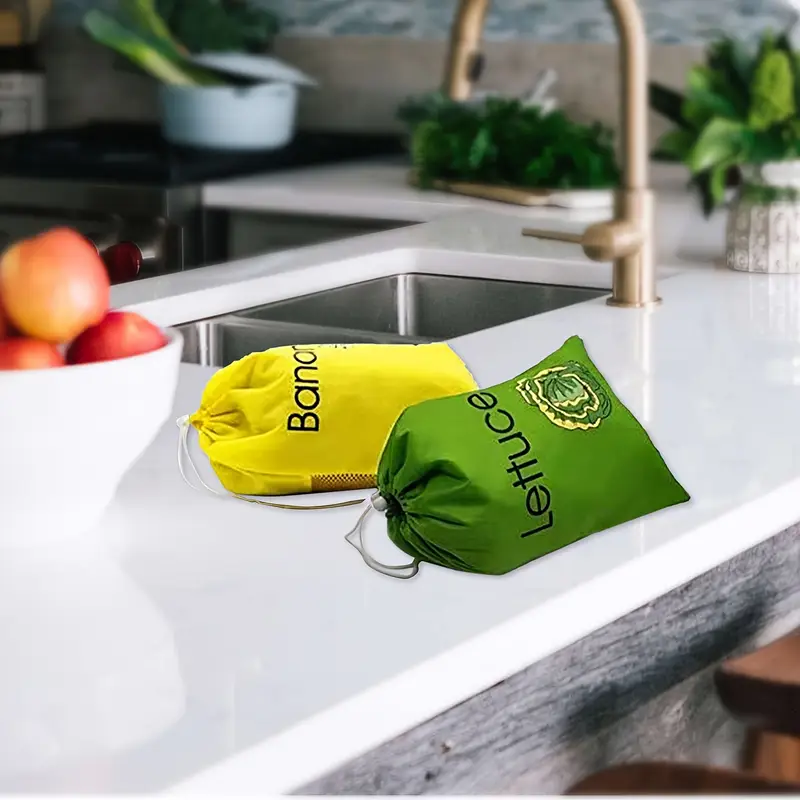 1pc new outdoor vegetable preservation bag food storage drawstring bag large capacity storage bag details 9