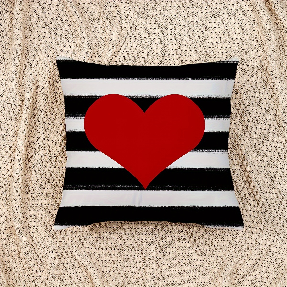 Black and 2024 white heart pillow