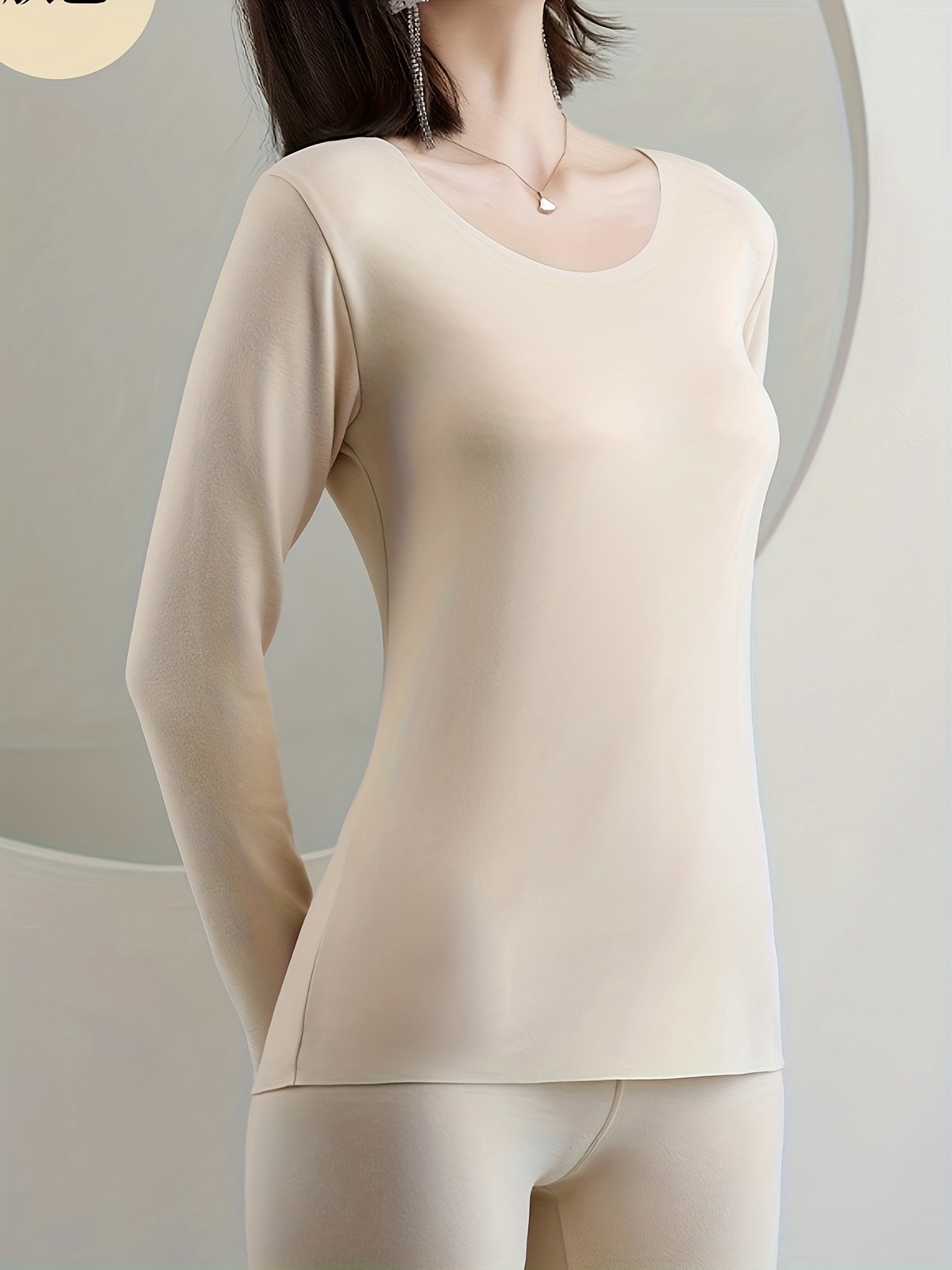 Simple Solid Thermal Underwear Soft Comfortable Long Sleeve - Temu
