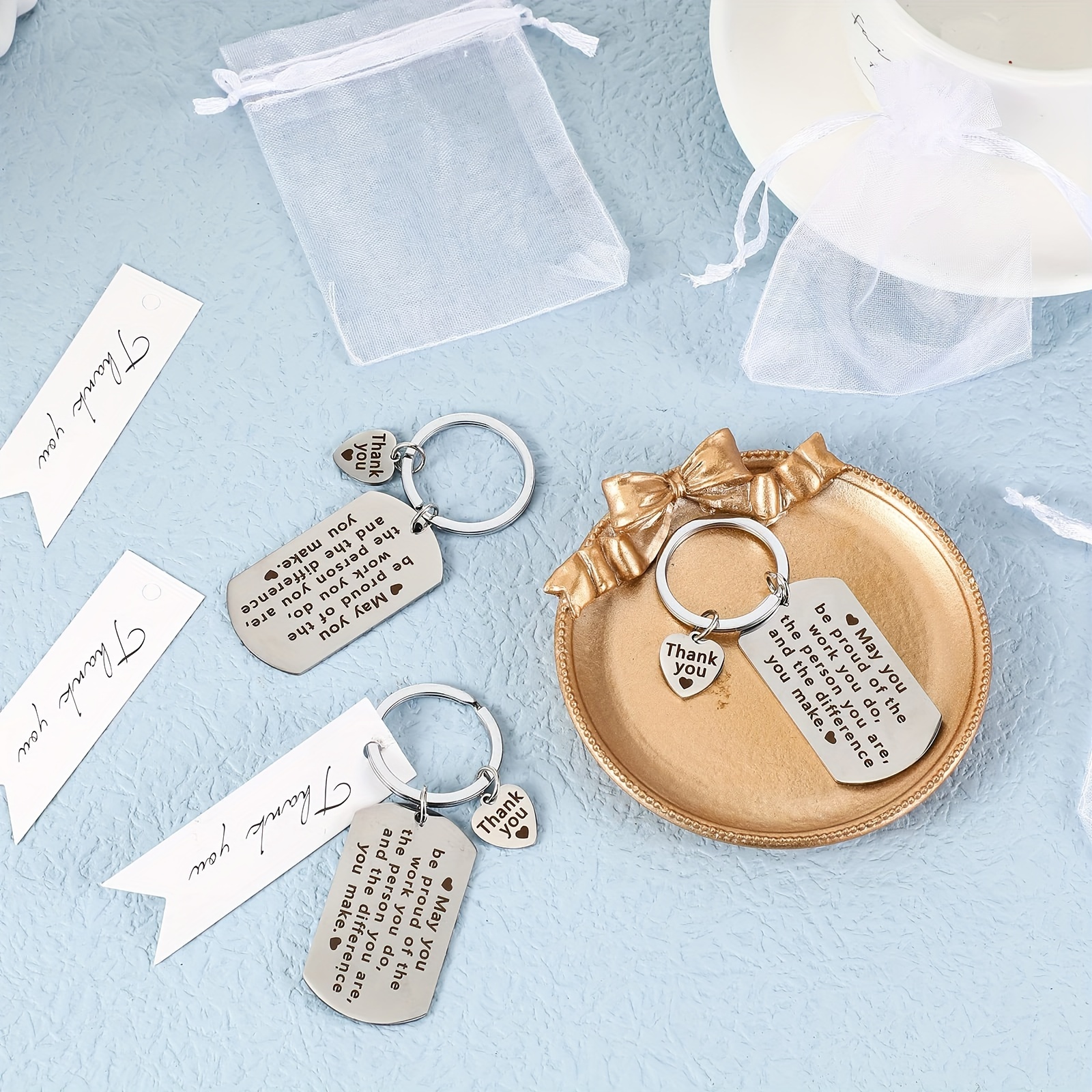 6pcs, Ensemble De Cadeaux De Porte-clés Ange Gardien Pour Fête De Naissance,  Cadeau De Remerciement Pour Fête, Faveurs De Fête - Temu France