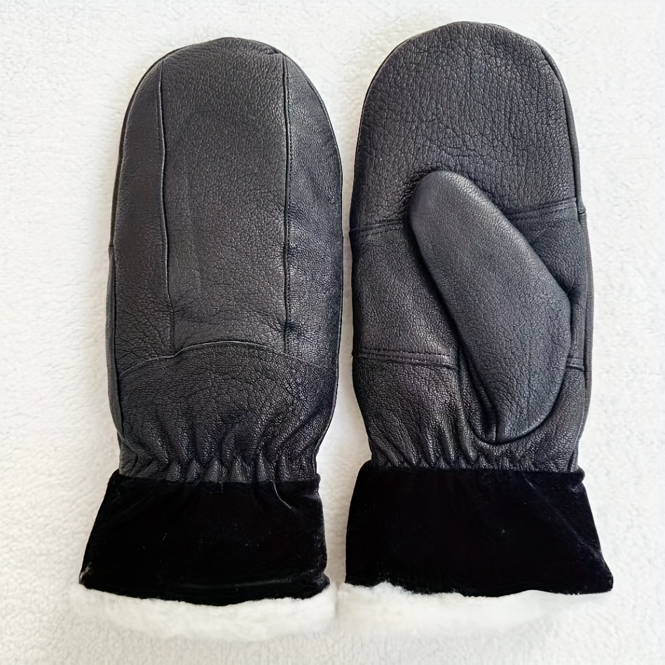 Guantes Piel Oveja Negros Mujer Elegantes Guantes Cuero - Temu