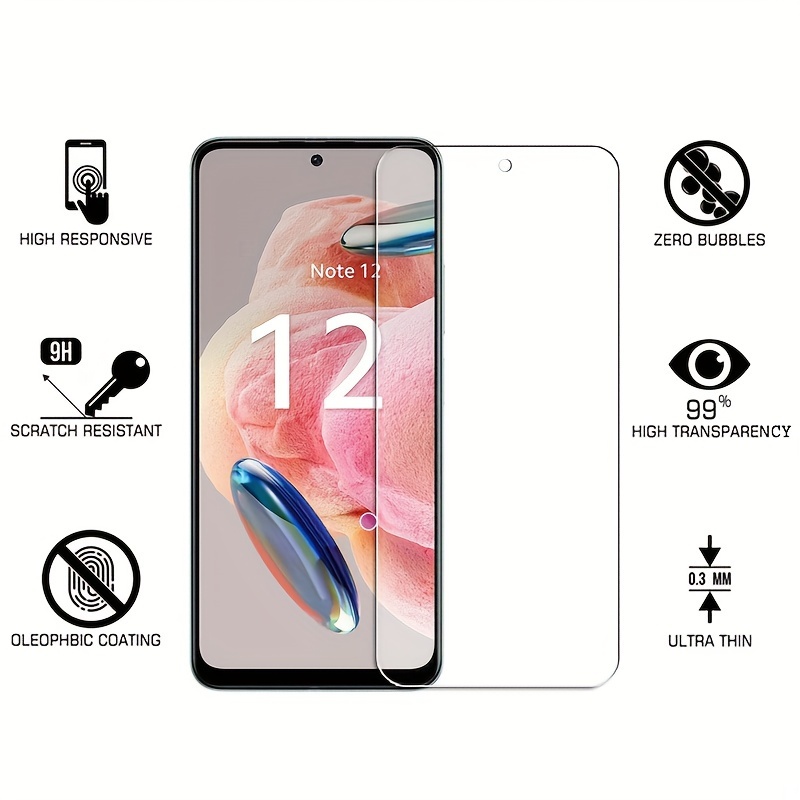 6 en 1 Vidrio Templado Completo Xiaomi Redmi Note 12 4g 12 - Temu