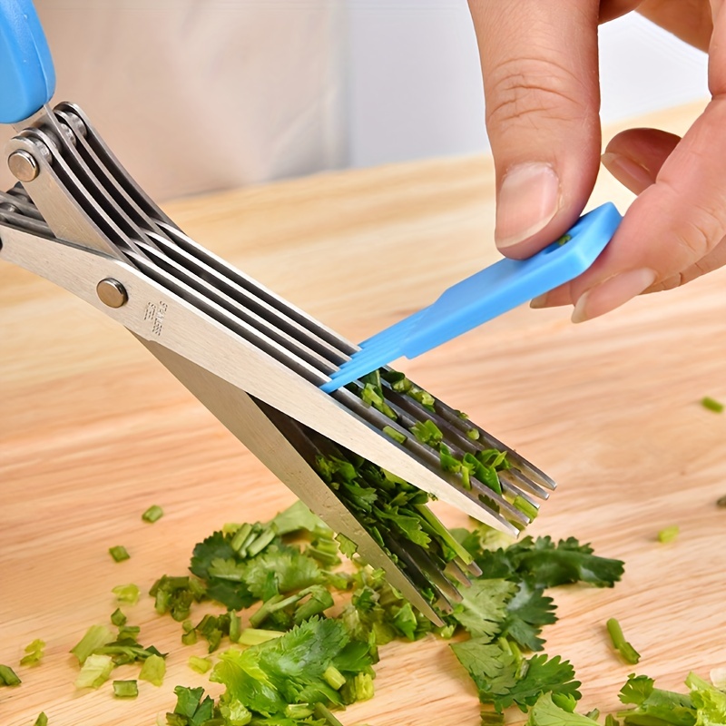 Herb Scissors With 5 Blades And Cover Cool Kitchen Gadgets - Temu