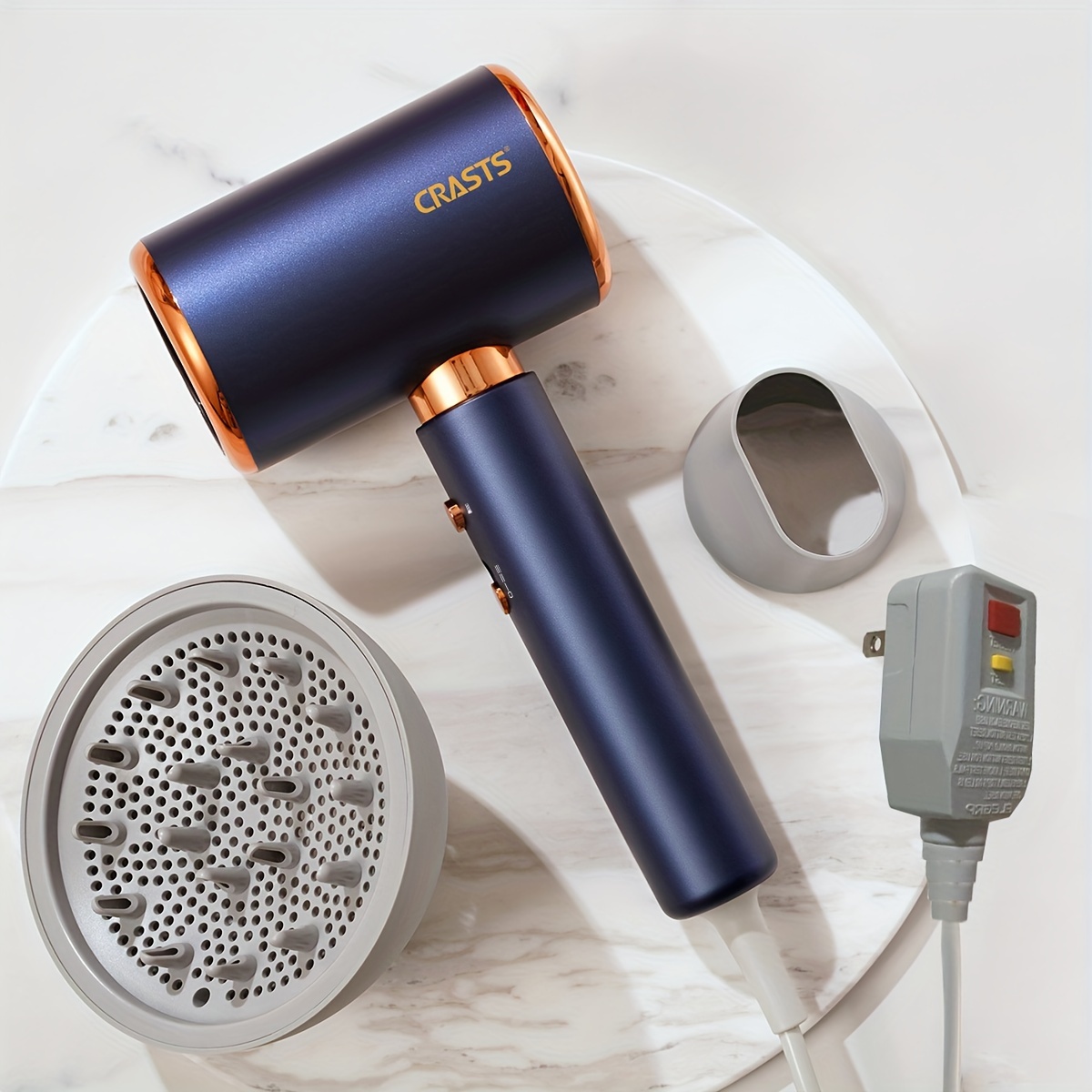 Secador de pelo Secador de pelo de viaje con mango plegable, secador iónico  negativo con boquilla (M)