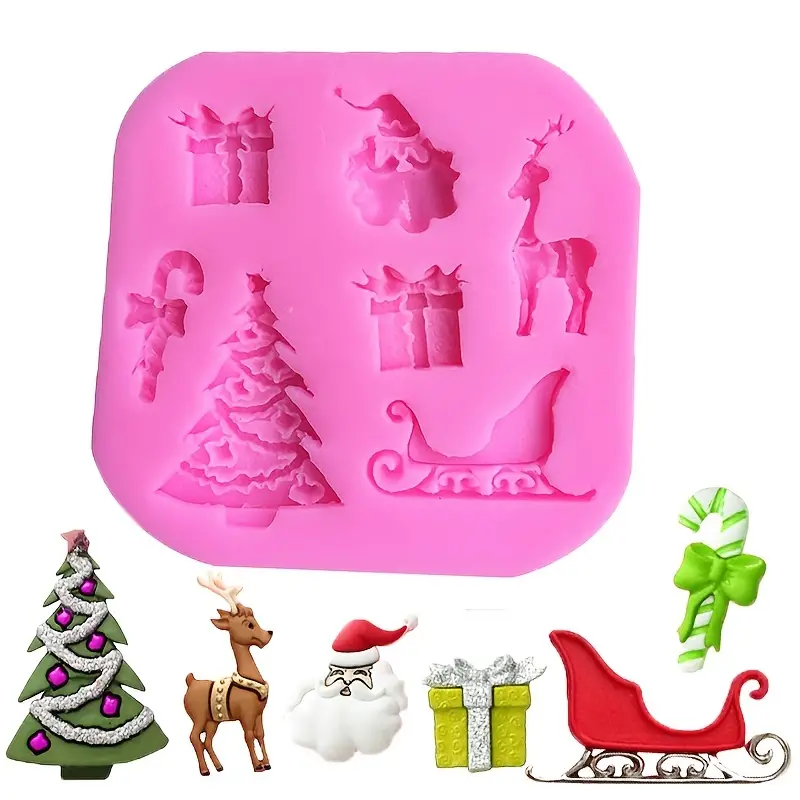 Christmas theme cake mold chocolate mold candy mold ice mold snowman elk  Christmas tree and other Christmas theme silicone mold - AliExpress