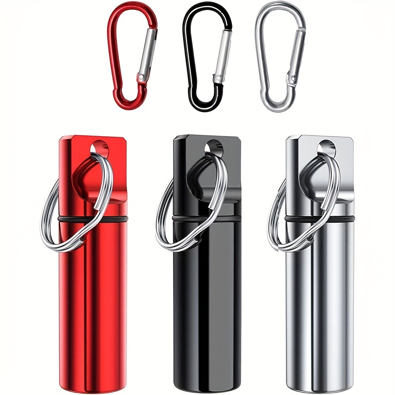 Keychain Pill Holder Mini Stainless Steel Pill Bottle Edc - Temu