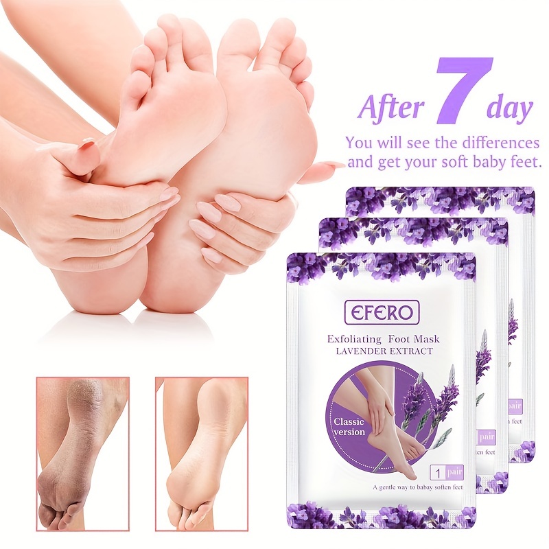 ALIVER Foot Peel Mask 3 Pack, Exfoliator Peel Off Calluses Dead Skin Callus  Remover, Baby Soft Smooth Touch Feet-Men Women (Lavender)