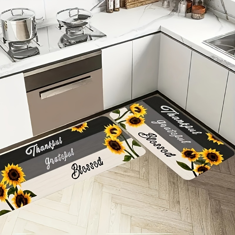 1pc Sunflower Kitchen Floor Mat Alfombra Cocina - Temu