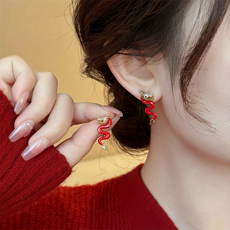 Red deals dragon earrings