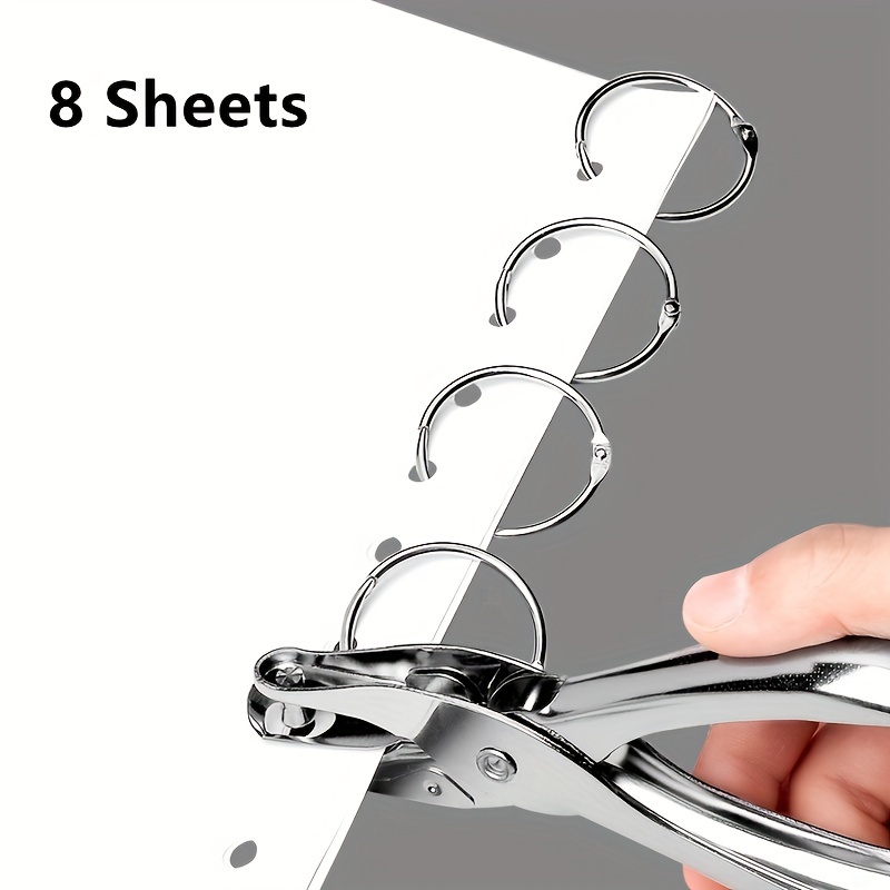 Single Hole Puncher 20 Sheets 1 /4 Holes Binder Hand Punches Skid
