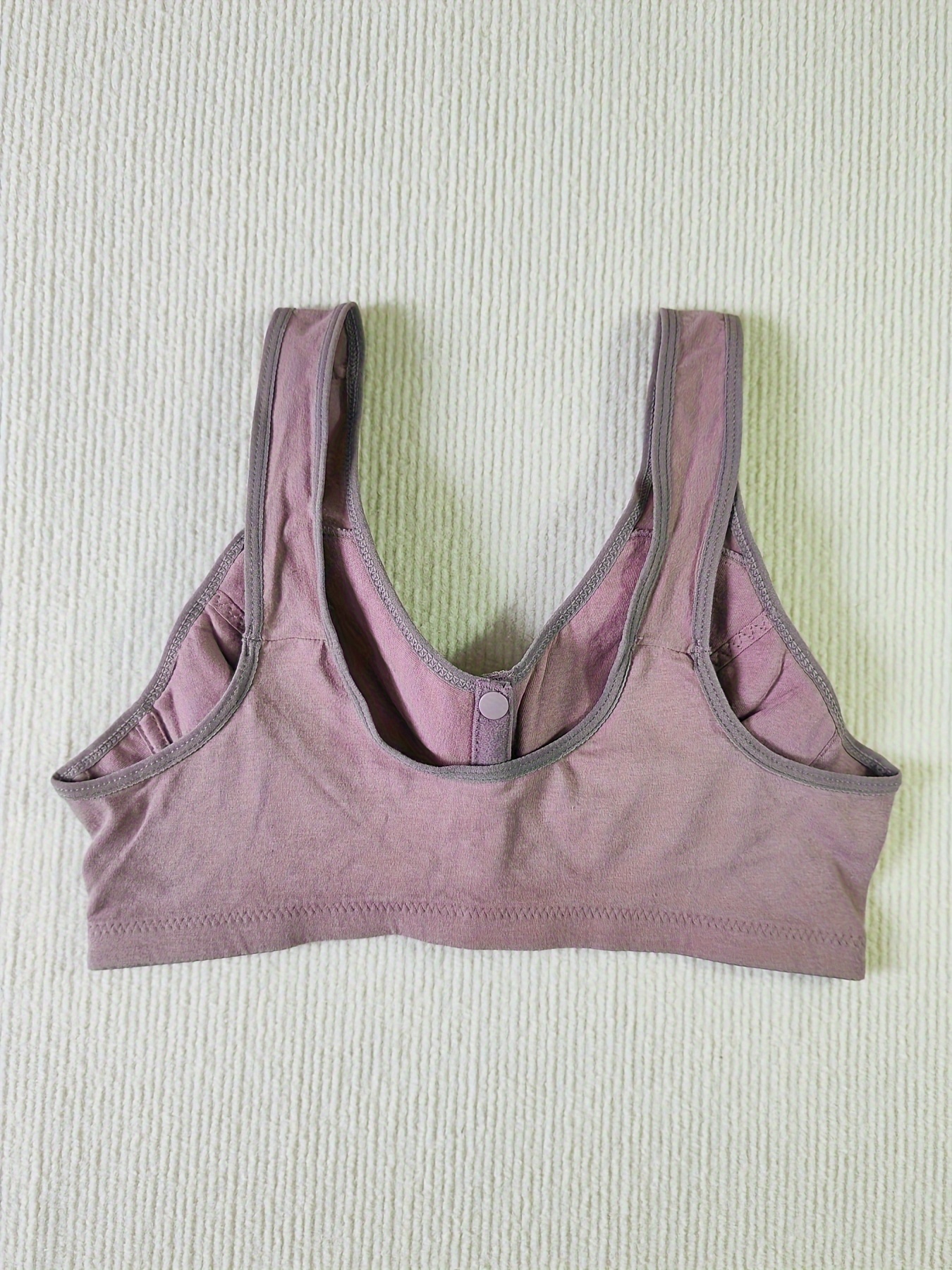 Contrast Lace Wireless Bra Comfy Breathable Front Buckle - Temu