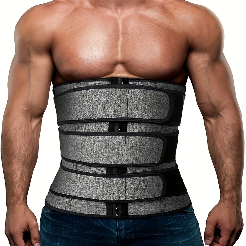 NINGMI Waist Trainer for Men Sweat Belt - Sauna Trimmer Stomach  Wraps Workout Band Male Waste Trainers Corset Belly Strap Black : Sports &  Outdoors