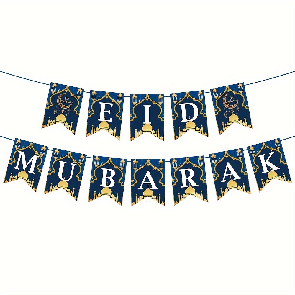 Blue Glitter Ramadan Mubarak Banner Decorazione Eid Mubarak, Decorazione  festa islamica musulmana, Decorazioni Ramadan per casa Ramadan Kareem  Forniture per feste Ghirlanda di stelle e luna : : Casa e cucina