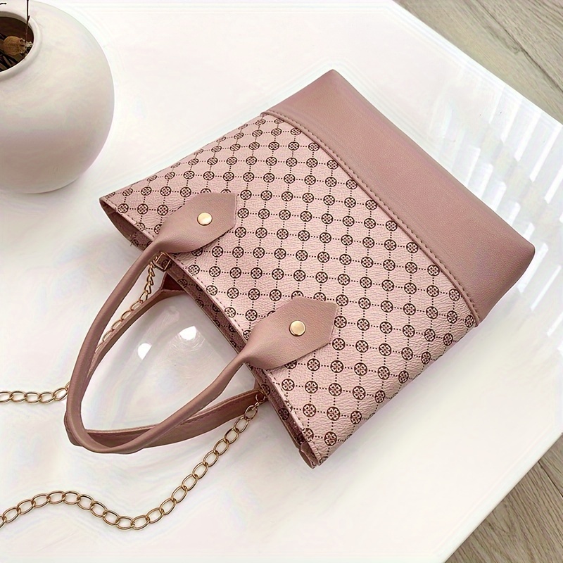 Mini Square Bag Geometric Pattern With Coin Purse Pu For Daily