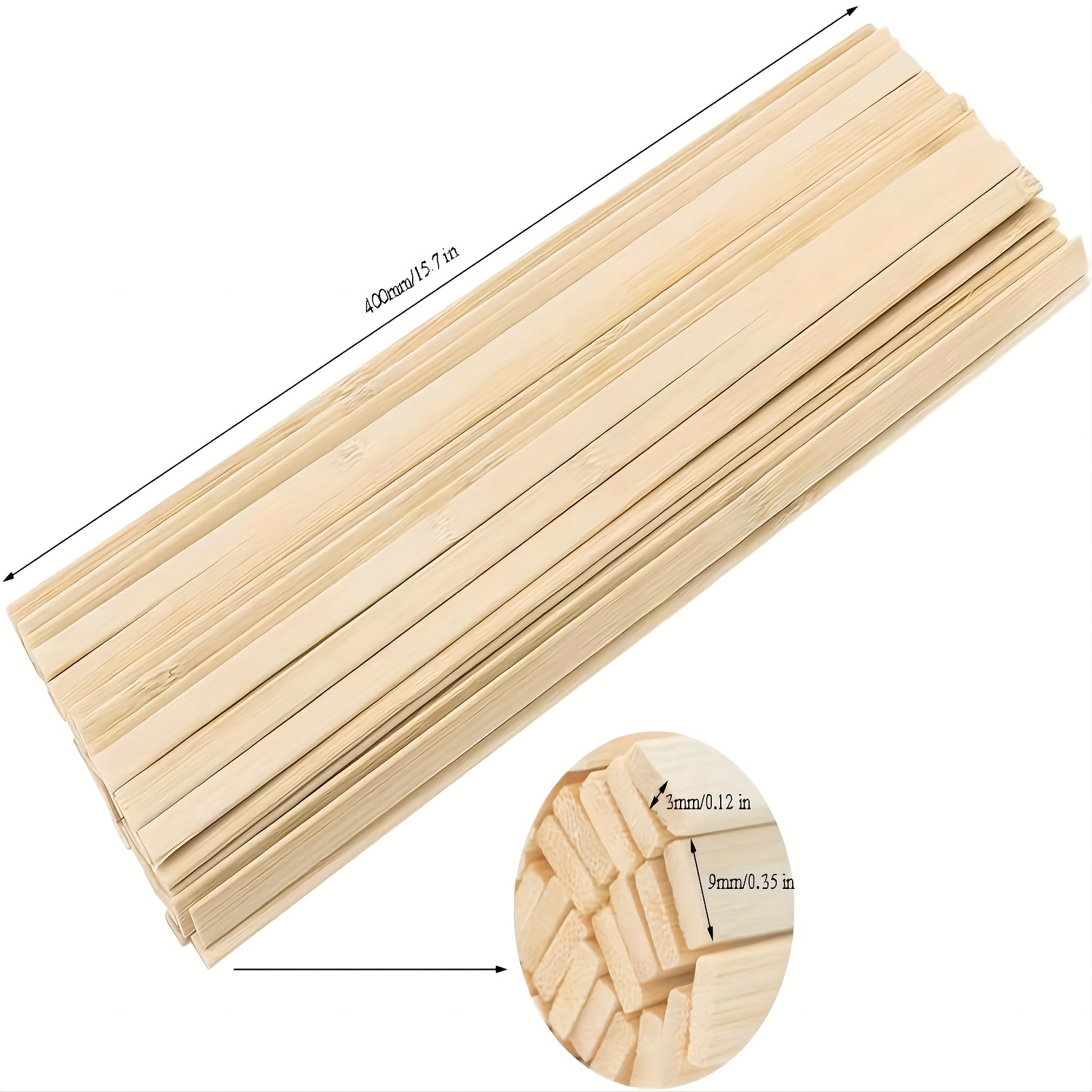 Juego Combinación Palos Madera Bambú Varios Tamaños, 50 Uds., 30cm/11,81  Pulgadas, Material Modelo Construcción Diy, Producto Madera, Textura Dura -  Manualidades - Temu Chile