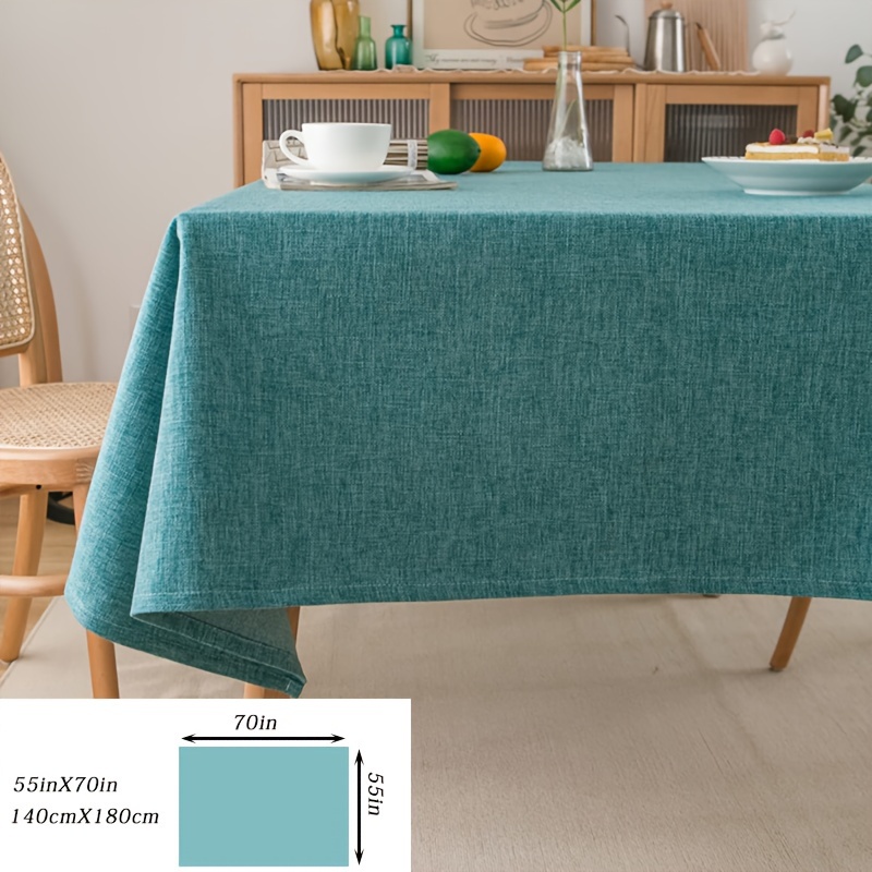 1pc Blue Solid -like Tablecloth Polyester Modern Dining Tablecloth Premium Table Mat